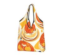 Mexpekil Borsa per la spesa pieghevole con motivo a pancake e zucchero, riutilizzabile, impermeabile, per lo shopping quotidiano