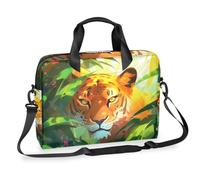 Mexpekil Borsa per laptop 15.6 16 Pollice Jungle Tiger Graffiti Custodia per Laptop Impermeabile Borsa Messenger a Tracolla per Donne Uomini
