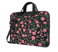 Mexpekil Borsa per laptop per donne e uomini, custodia portatile per laptop con tracolla per computer portatile borsa messenger, Rosa Piccolo Floreale, 14 Inch