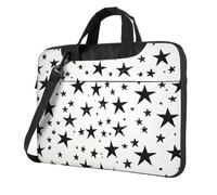 Mexpekil Borsa per laptop per donne e uomini, custodia portatile per laptop con tracolla per computer portatile borsa messenger, Stelle nere, 14 Inch