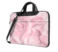 Mexpekil Borsa per laptop per donne e uomini, custodia portatile per laptop con tracolla per computer portatile borsa messenger, Marmo rosa., 15.6 Inch