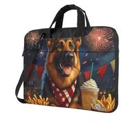 Mexpekil Borsa per laptop per donne e uomini, custodia portatile per laptop con tracolla per computer portatile borsa messenger, Pastore Tedesco Felice, 14 Inch