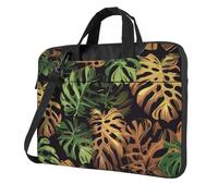 Mexpekil Borsa per laptop per donne e uomini, custodia portatile per laptop con tracolla per computer portatile borsa messenger, Foglia di Palma tropicale, 13 Inch
