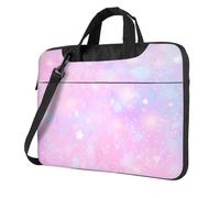 Mexpekil Borsa per laptop per donne e uomini, custodia portatile per laptop con tracolla per computer portatile borsa messenger, Glitter Stella Rosa, 13 Inch