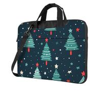 Mexpekil Borsa per laptop per donne e uomini, custodia portatile per laptop con tracolla per computer portatile borsa messenger, Decorazione Stelle Albero Di Natale, 15.6 Inch