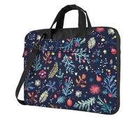Mexpekil Borsa per laptop per donne e uomini, custodia portatile per laptop con tracolla per computer portatile borsa messenger, Pianta natalizia colorata, 14 Inch