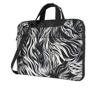 Mexpekil Borsa per laptop per donne e uomini, custodia portatile per laptop con tracolla per computer portatile borsa messenger, Stampa pelle zebrata, 15.6 Inch