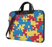 Mexpekil Borsa per laptop per donne e uomini, custodia portatile per laptop con tracolla per computer portatile borsa messenger, Puzzle Colorato, 14 Inch