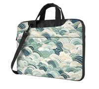 Mexpekil Borsa per laptop per donne e uomini, custodia portatile per laptop con tracolla per computer portatile borsa messenger, Onde dell’oceano., 15.6 Inch