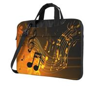 Mexpekil Borsa per laptop per donne e uomini, custodia portatile per laptop con tracolla per computer portatile borsa messenger, Golden Music Personale, 13 Inch