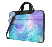Mexpekil Borsa per laptop per donne e uomini, custodia portatile per laptop con tracolla per computer portatile borsa messenger, Liquido Blu Viola, 13 Inch
