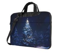 Mexpekil Borsa per laptop per donne e uomini, custodia portatile per laptop con tracolla per computer portatile borsa messenger, Albero di Natale Notte, 15.6 Inch