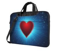 Mexpekil Borsa per laptop per donne e uomini, custodia portatile per laptop con tracolla per computer portatile borsa messenger, Simbolo Cuore Rosso, 13 Inch