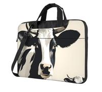 Mexpekil Borsa per laptop per donne e uomini, custodia portatile per laptop con tracolla per computer portatile borsa messenger, Mucca da latte divertente, 15.6 Inch