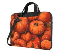 Mexpekil Borsa per laptop per donne e uomini, custodia portatile per laptop con tracolla per computer portatile borsa messenger, Raccolta della zucca autunnale, 15.6 Inch