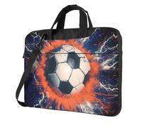 Mexpekil Borsa per laptop per donne e uomini, custodia portatile per laptop con tracolla per computer portatile borsa messenger, Pallone da calcio illuminazione, 13 Inch