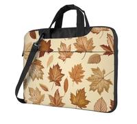 Mexpekil Borsa per laptop per donne e uomini, custodia portatile per laptop con tracolla per computer portatile borsa messenger, Foglie d'autunno, 15.6 Inch