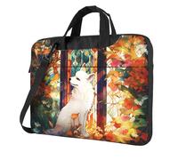 Mexpekil Borsa per laptop per donne e uomini, custodia portatile per laptop con tracolla per computer portatile borsa messenger, Foglie di Vol, 15.6 Inch