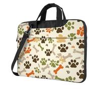 Mexpekil Borsa per laptop per donne e uomini, custodia portatile per laptop con tracolla per computer portatile borsa messenger, Zampa di cane stampa ossa, 13 Inch