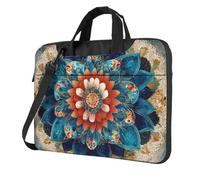 Mexpekil Borsa per laptop per donne e uomini, custodia portatile per laptop con tracolla per computer portatile borsa messenger, Modelli Mandala Rosso Blu, 13 Inch