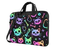 Mexpekil Borsa per laptop per donne e uomini, custodia portatile per laptop con tracolla per computer portatile borsa messenger, Teschi Goth Ossa, 14 Inch