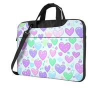 Mexpekil Borsa per laptop per donne e uomini, custodia portatile per laptop con tracolla per computer portatile borsa messenger, Cuore Amore Arcobal, 15.6 Inch
