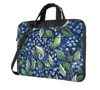 Mexpekil Borsa per laptop per donne e uomini, custodia portatile per laptop con tracolla per computer portatile borsa messenger, Foglie di mirtilli, 15.6 Inch