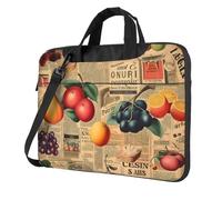 Mexpekil Borsa per laptop per donne e uomini, custodia portatile per laptop con tracolla per computer portatile borsa messenger, Giornale Frutta, 15.6 Inch