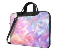 Mexpekil Borsa per laptop per donne e uomini, custodia portatile per laptop con tracolla per computer portatile borsa messenger, Liquido fluente rosa, 14 Inch