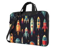 Mexpekil Borsa per laptop per donne e uomini, custodia portatile per laptop con tracolla per computer portatile borsa messenger, Razzi, 15.6 Inch