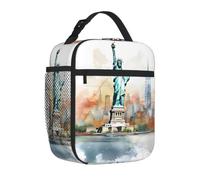 Mexpekil Borsa porta pranzo Statua della Libertà | Contenitore termico per il pranzo, per ragazze, ragazzi, donne, uomini, piccole borse termiche, per scuola/lavoro/picnic