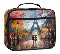 Mexpekil Borsa portapranzo per bambini con vista sulla città di Parigi, Torre Eiffel, borsa portapranzo per ragazzi e ragazze, riutilizzabile, isolata, bento, per scuola, picnic, lavoro