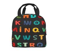 Mexpekil Borsa termica colorata per il pranzo con lettera educativa isolata