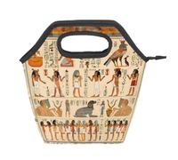 Mexpekil Borsa termica per il pranzo a tema geroglifici egiziani, riutilizzabile, impermeabile, a prova di perdite, per bambini e adulti, scuola, ufficio, picnic