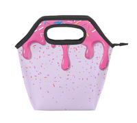 Mexpekil Borsa termica per il pranzo a tema rosa smaltata, riutilizzabile, impermeabile, a prova di perdite, per bambini e adulti, scuola, ufficio, picnic