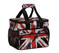 Mexpekil Borsa termica per il pranzo con bandiera del Regno Unito, riutilizzabile, per donne, uomini, adulti, grande, riutilizzabile, per lavoro, picnic, attività all'aperto