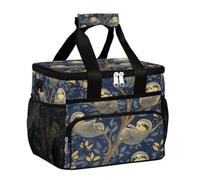 Mexpekil Borsa termica per il pranzo con bradipo sul ramo di albero, riutilizzabile, per donne, uomini, adulti, grande, riutilizzabile, borsa termica per il pranzo, per lavoro, picnic, attività