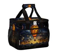 Mexpekil Borsa termica per il pranzo con cielo stellato e mongolfiera, riutilizzabile, isolata, per donne, uomini, adulti, grande, riutilizzabile, per lavoro, picnic, attività all'aperto
