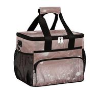 Mexpekil Borsa termica per il pranzo con fiori di campo rosa, riutilizzabile, isolata, per donne, uomini, adulti, grande, riutilizzabile, borsa termica per il pranzo, per lavoro, picnic, attività