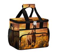 Mexpekil Borsa termica per il pranzo con fiori di cavallo, riutilizzabile, per donne, uomini, adulti, grande, riutilizzabile, borsa per il pranzo, per lavoro, picnic, attività all'aperto