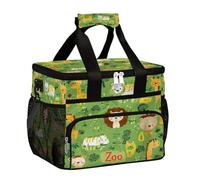 Mexpekil Borsa termica per il pranzo con giraffa e leone in stile cartone animato, riutilizzabile, per donne, uomini, adulti, grande, riutilizzabile, per lavoro, picnic, attività all'aperto