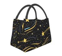 Mexpekil Borsa termica per il pranzo con motivo cielo stellato con stelle per donne, borsa termica per adulti di grande capacità da picnic borsa termica per il pranzo portatile borsa per il lavoro