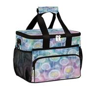 Mexpekil Borsa termica per il pranzo con motivo di denti di leone, riutilizzabili, isolate, per donne, uomini, adulti, grande, riutilizzabile, per lavoro, picnic, attività all'aperto