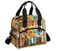 Mexpekil Borsa termica per il pranzo con papiro egiziano, riutilizzabile, isolata, per ragazzi, ragazze, donne, uomini, con tracolla, per scuola, lavoro, picnic
