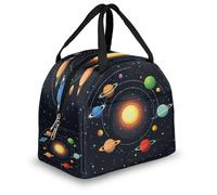 Mexpekil Borsa termica per il pranzo con pianeta del sistema solare, per bambini e adulti, borsa termica per il pranzo, borsa termica per scuola, lavoro, viaggi