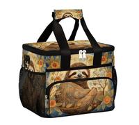 Mexpekil Borsa termica per il pranzo con ramo di bradipo, riutilizzabile, isolata, per donne, uomini, adulti, grande, riutilizzabile, per lavoro, picnic, attività all'aperto