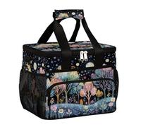 Mexpekil Borsa termica per il pranzo con scena della foresta al chiaro di luna, riutilizzabile, per donne, uomini, adulti, grande, riutilizzabile, borsa termica per il pranzo, per lavoro, picnic
