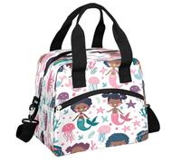 Mexpekil Borsa termica per il pranzo con simpatica medusa e stella marina, riutilizzabile, isolata, per ragazzi, ragazze, donne, uomini, con tracolla, per scuola, lavoro, picnic