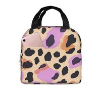 Mexpekil Borsa termica per il pranzo con stampa leopardata con animali per donne, borsa termica per adulti, borsa termica per picnic, riutilizzabile, borsa per il pranzo per il lavoro