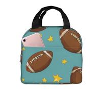 Mexpekil Borsa termica per il pranzo con stelle del football americano per le donne borsa termica per adulti borsa termica da picnic riutilizzabile borsa per il pranzo borsa per il lavoro